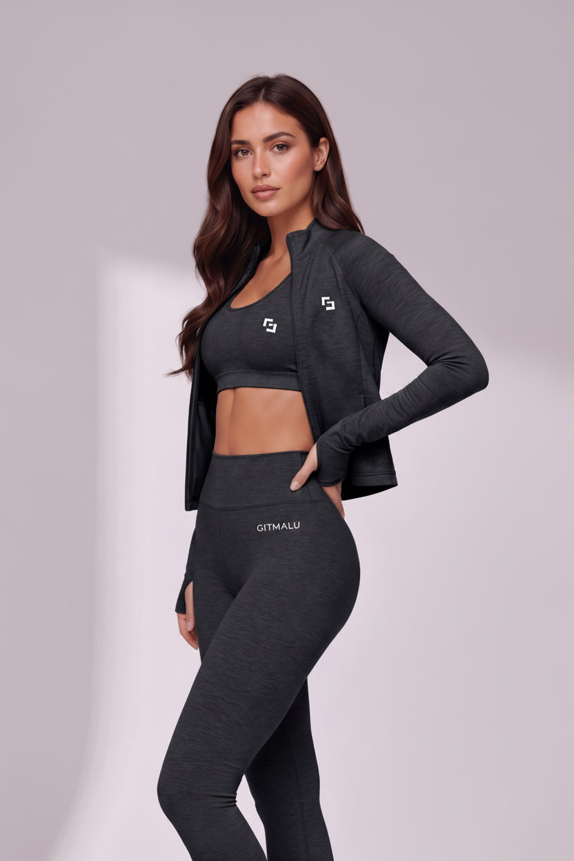 Alāku: Slim Fit Long Sleeve Crop Yoga Jacket